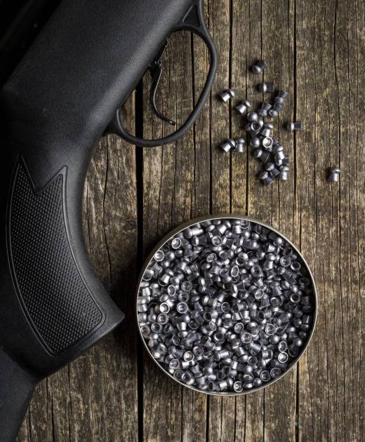 Lead airgun pellets. Lead airgun pellets and airgun.